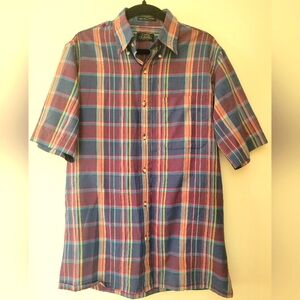 Vintage Mens Plaid Button Down Size Small